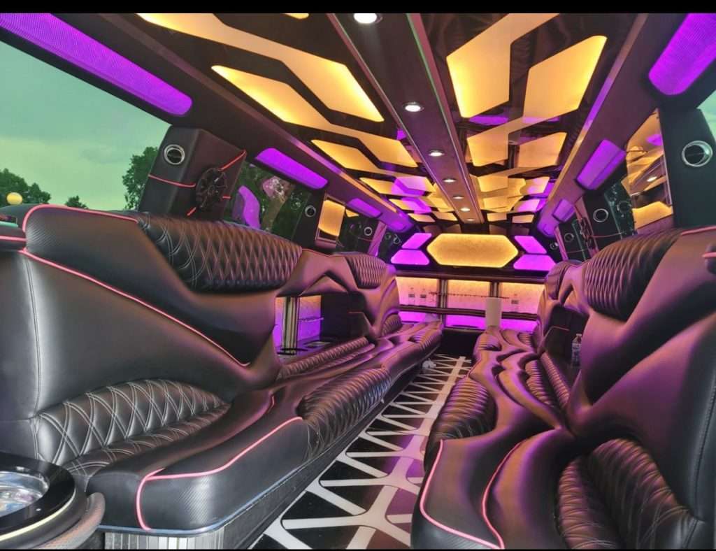 White 20-passenger Escalade stretch limo in Castle Rock