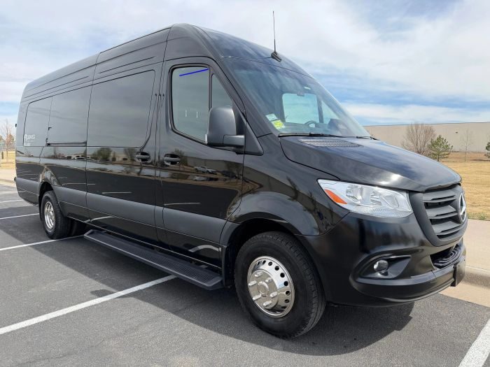 Black Mercedes Sprinter – Castle Rock limo service