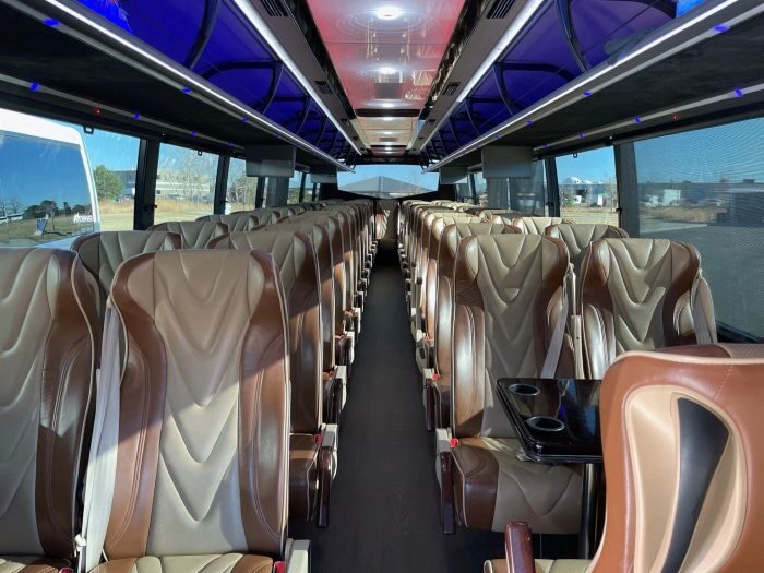 Charter coach interior – Castle Rock limo service