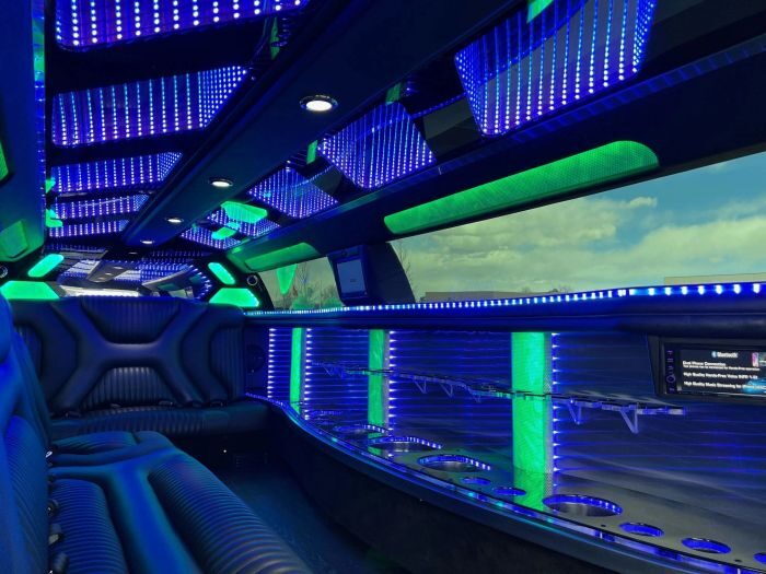 Stretch limo with LED bar – Castle Rock limo service